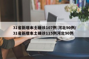 31省新增本土确诊107例:河北90例/31省新增本土确诊115例河北90例